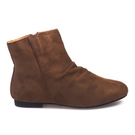 Suede Booties Chelsea boots 7-121 Camel brown