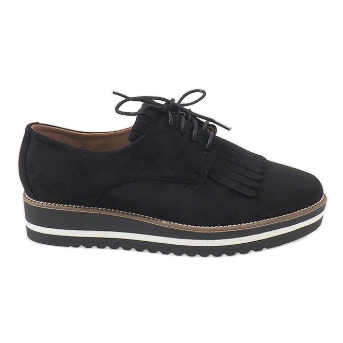 Black lace-up shoes A510-2