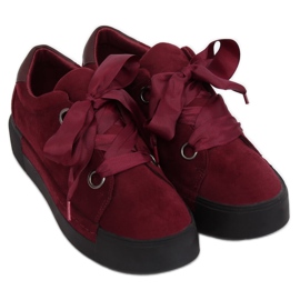 Maroon women's sneakers 1018 Wine red