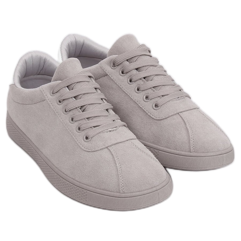 Gray Women's gray sneakers LX-9857 Gray grey