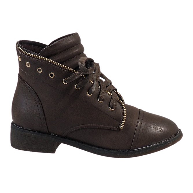 LA-12 brown lace-up boots