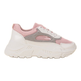 SHELOVET Fashionable Sneakers white pink