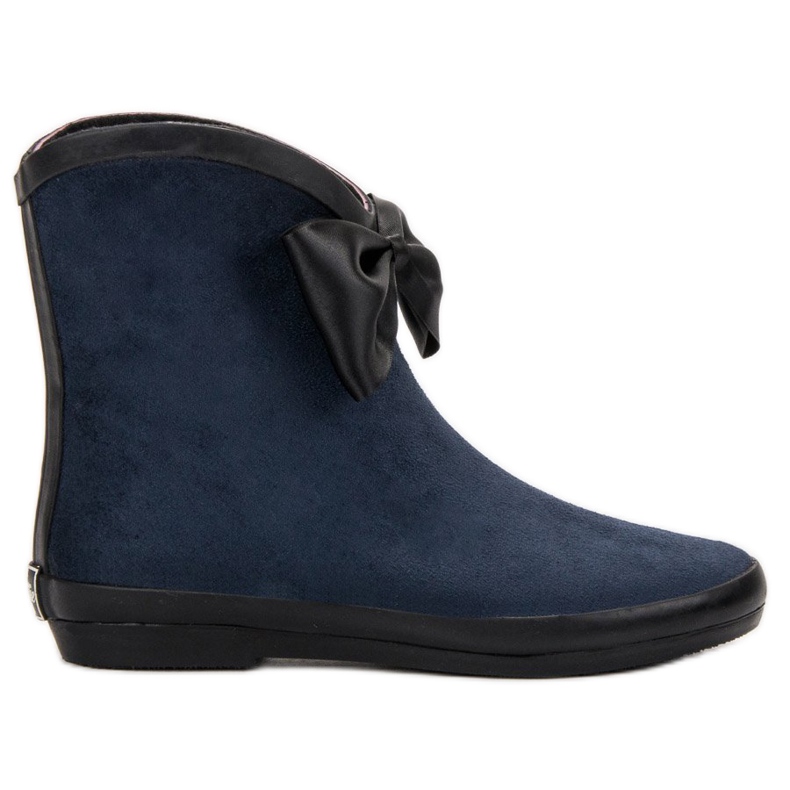 Kylie Suede Wellies With A Bow navy blue