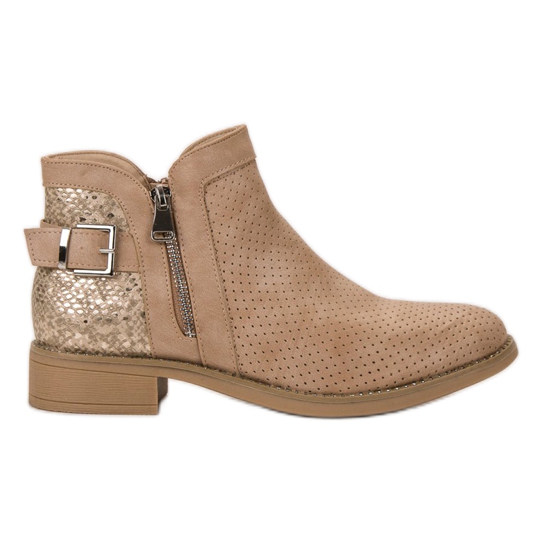 Bestelle Beige Snake Print boots