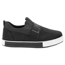 SHELOVET Suede Slip-On Shoes black