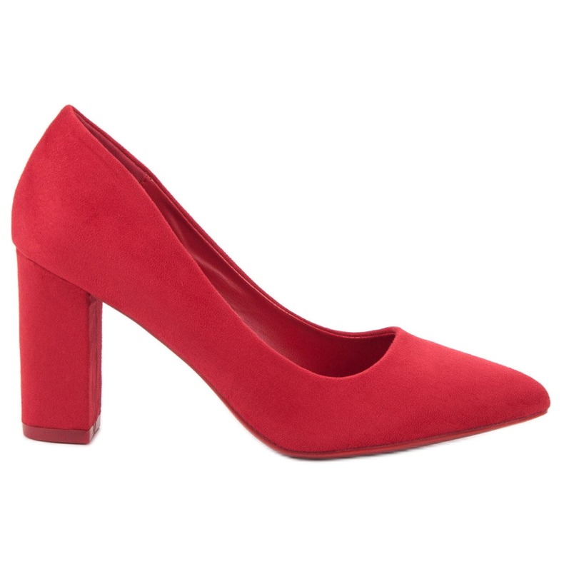 SHELOVET Suede Pumps red