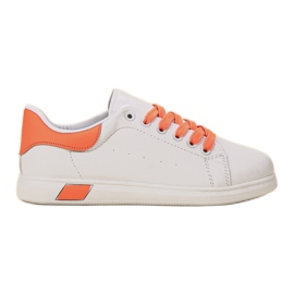 Ideal Shoes Women's sports shoes white orange Ideal Shoes Women's sports shoes white orange
