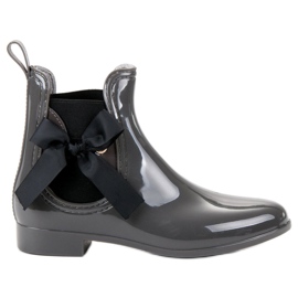 Kayla Galoshes With A Bow black grey