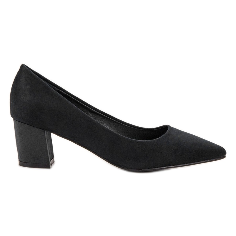Small Swan Comfortable Suede Pumps black