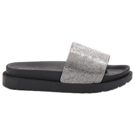 SHELOVET Slippers With Crystals black