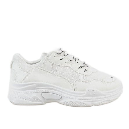 White fashionable sports shoes D1901-3