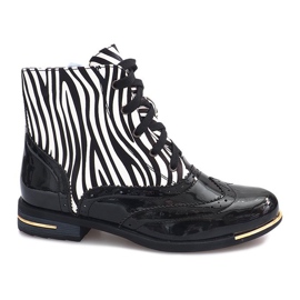 Zebra 6722-1 Black Boot white Zebra 6722-1 Black Boot white
