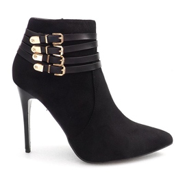 Boots On High Heel Suede YS20-1 Black