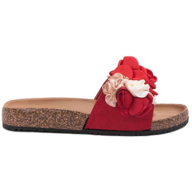SHELOVET Slippers With Flowers red