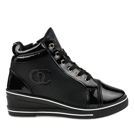 Black stylish sneakers on the R15-2 wedge