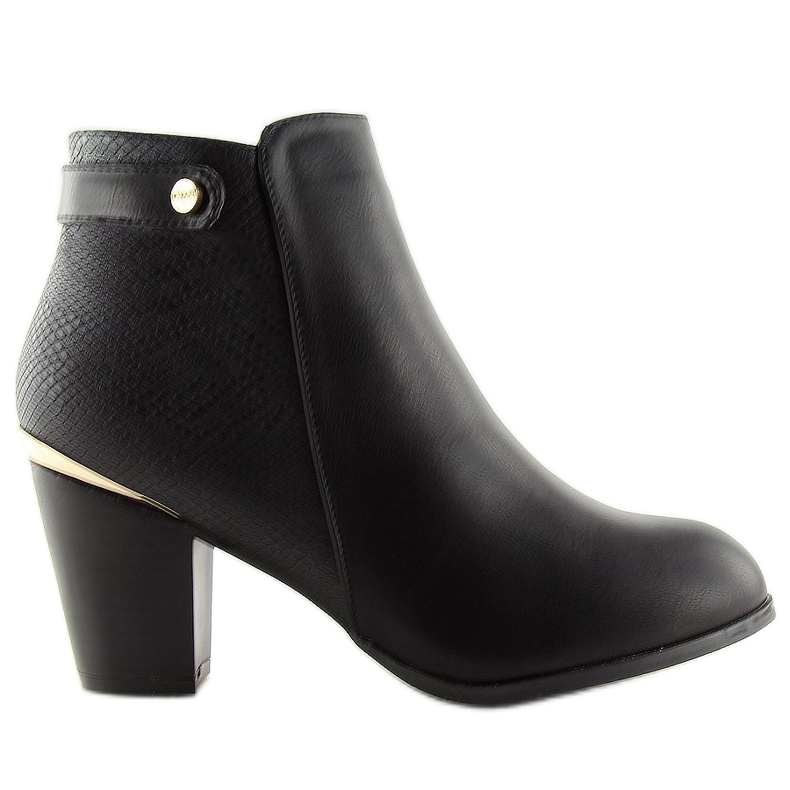 Black high-heeled boots F167 Black