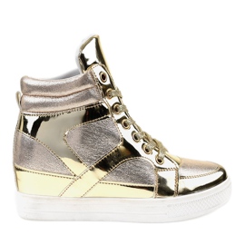 Gold Lacquered Openwork Sneakers L641-2 golden Gold Lacquered Openwork Sneakers L641-2 golden