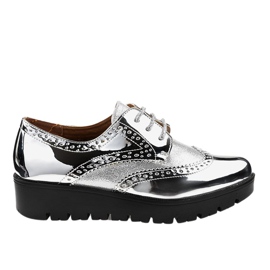 Silver lace-up shoes TL-60 grey