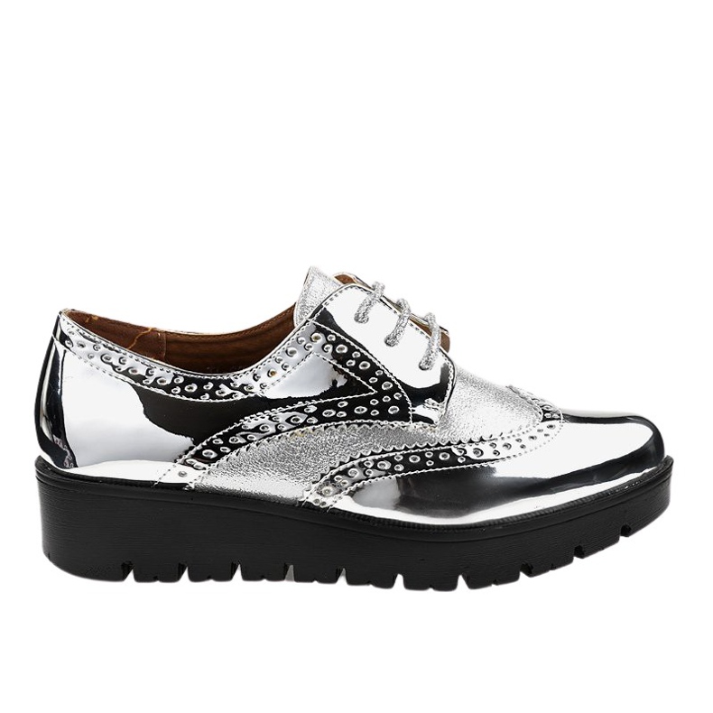 Silver lace-up shoes TL-60 grey
