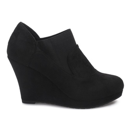 Suede Wedge Boots 6-231 Black