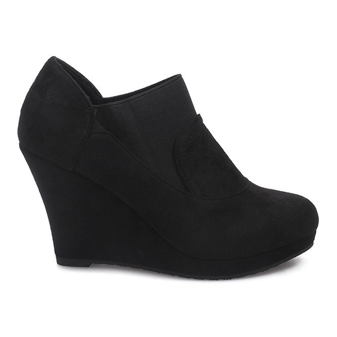 Suede Wedge Boots 6-231 Black