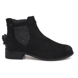 Suede Booties Jodhpur W132 Black