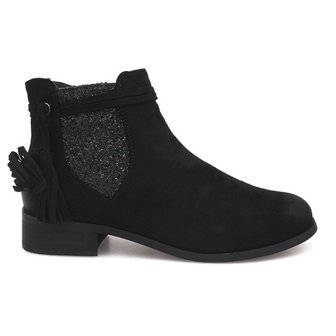 Suede Booties Jodhpur W132 Black