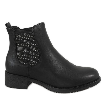 Kayla Shoes Black insulated high heels boots 88053