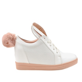 White sneakers on the wedge bunnies H6211-9 White sneakers on the wedge bunnies H6211-9
