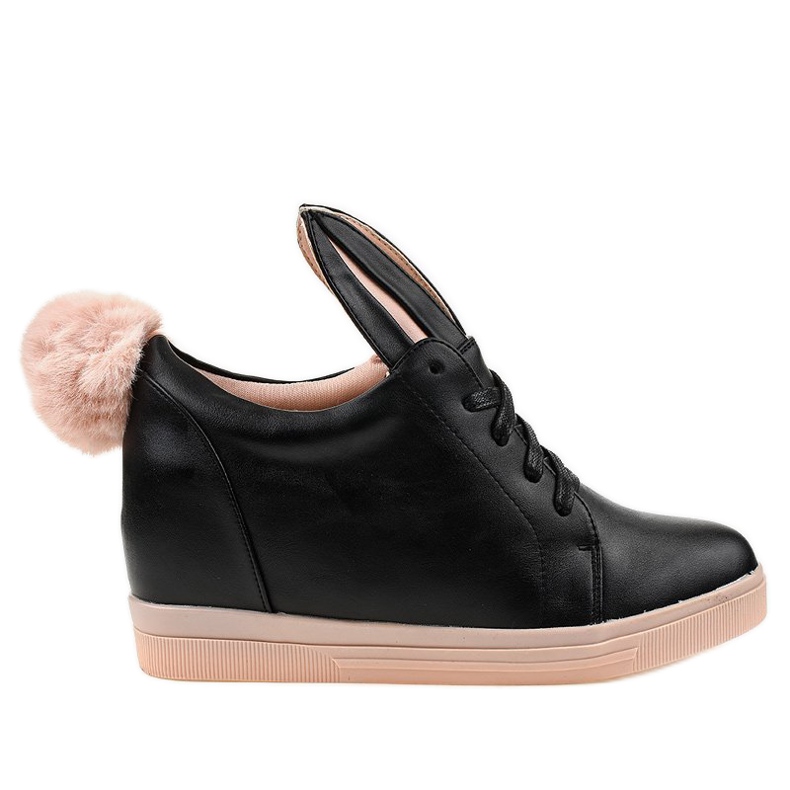 Black sneakers on the wedge bunnies H6210