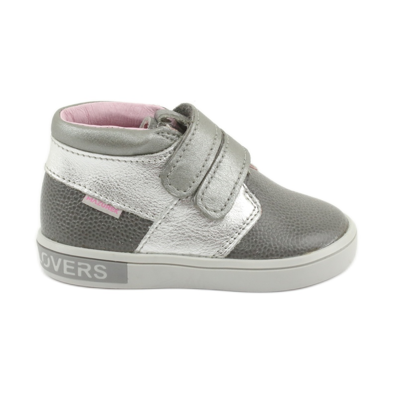 Mazurek Leather Velcro shoes 1355 gray/silver grey