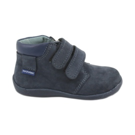 Mazurek leather boys boys with Velcro 341 navy blue