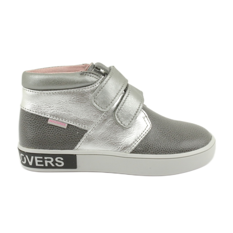 Mazurek Leather children's shoes for Velcro 1356 gray/silver grey