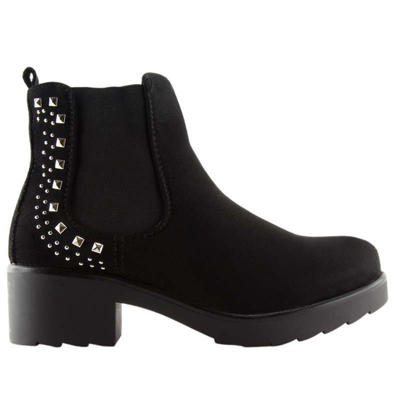 Black Chelsea boots with studs Z175 Black
