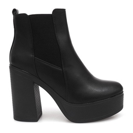 Boots On Heel With Elastic E4863 Black