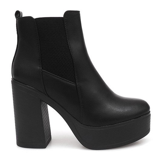 Boots On Heel With Elastic E4863 Black
