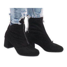 Suede boots with FOZ-01 zipper black