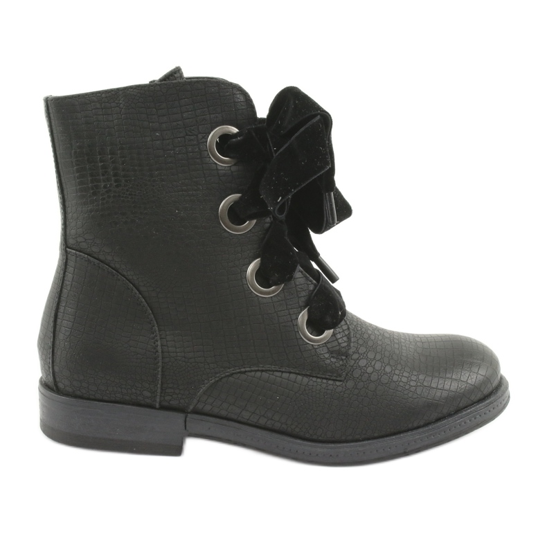 Black laced boots HFN-5505 Black