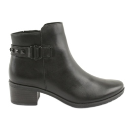 Caprice Women's leather boots with studs 25433 black