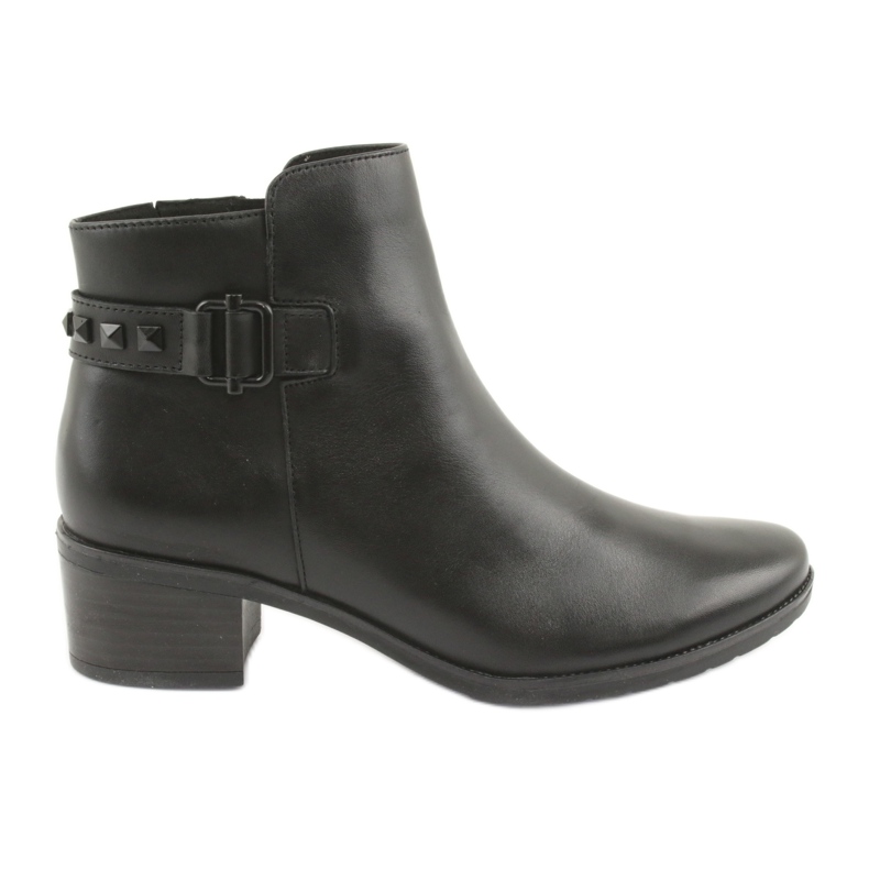 Caprice Women's leather boots with studs 25433 black