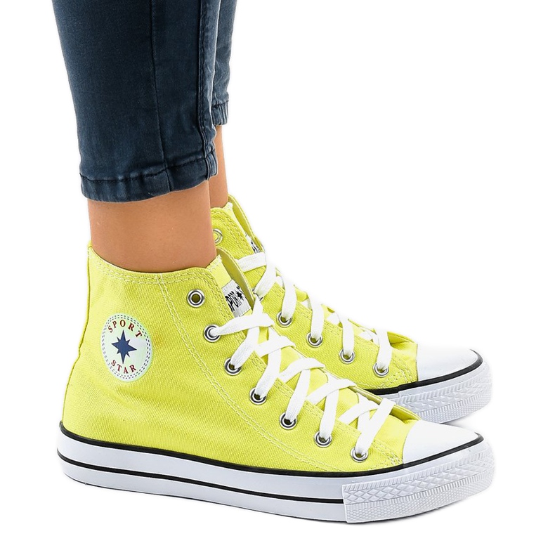 Yellow classic high sneakers DTS8224-17 multicolored