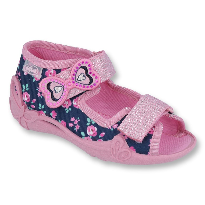 Befado yellow children's shoes 242P094 navy blue pink Befado yellow children's shoes 242P094 navy blue pink