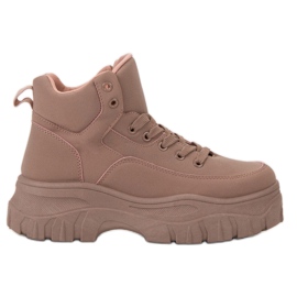 Kylie Lace-up Shoes On The Platform pink