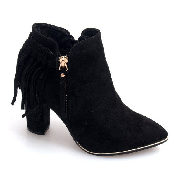Suede High Heel Boots A989 Black