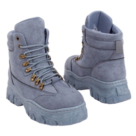Blue 1967 blue sports boots grey