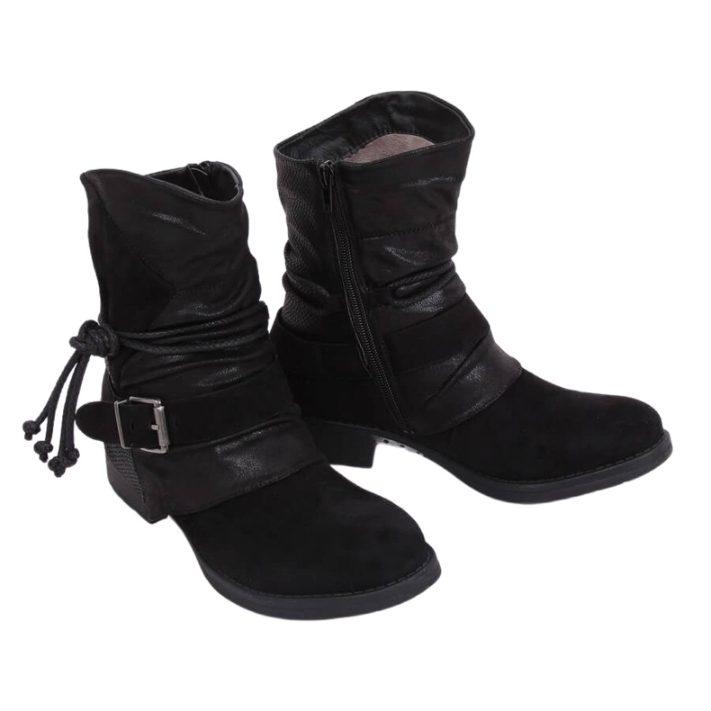 Black military boots 201802-11B Black