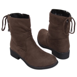 Green women's boots in khaki 7378-PA Green