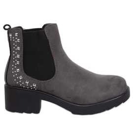 Gray Chelsea boots with studs Z175 Gray grey