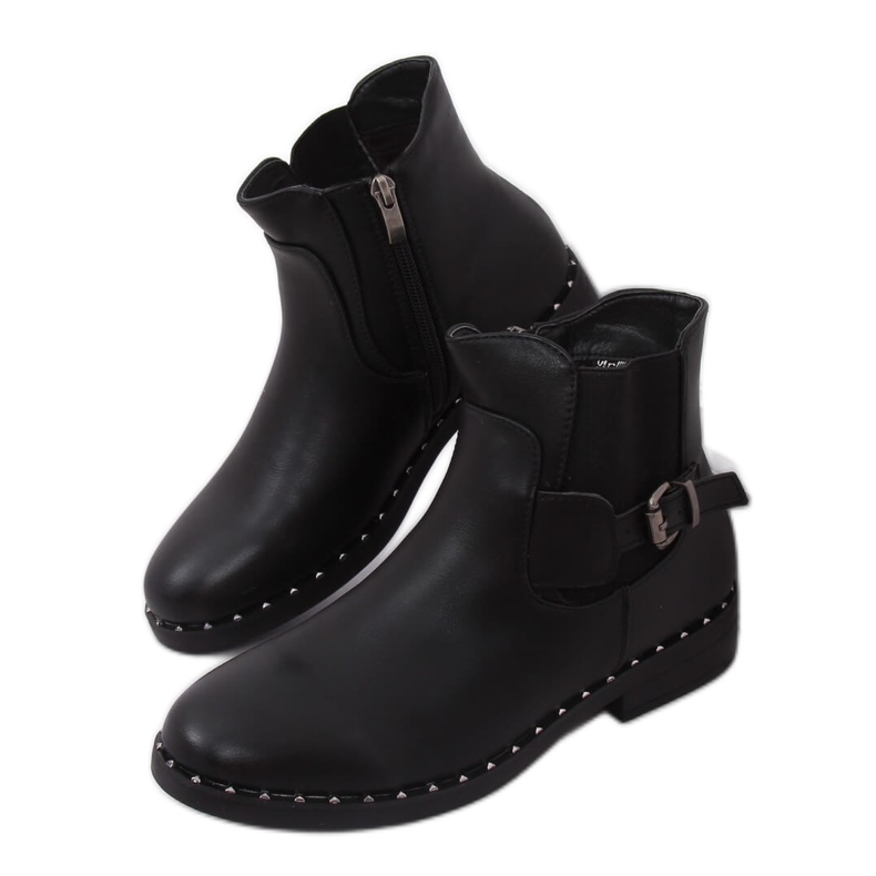 Black Chelsea boots for women HFN-2279 Black