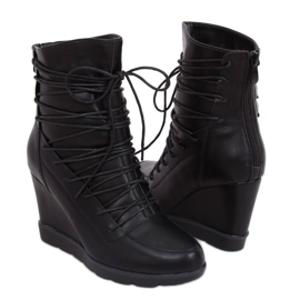 Black HX301 Black wedge boots